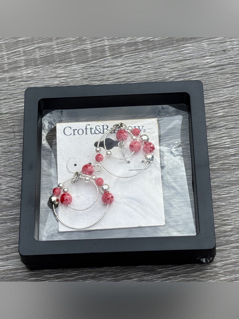 Croft & Barrow Kohl’s Pink Beaded Double Hoop Earrings